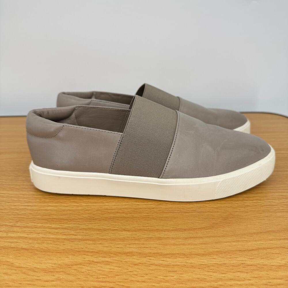 Vince Corbin shoes women's 7 sneakers slip on leather taupe